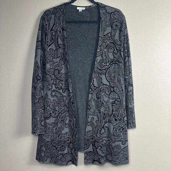 Beautiful open front J JILL paisley cardigan sweater size small Jill - Picture 6 of 7
